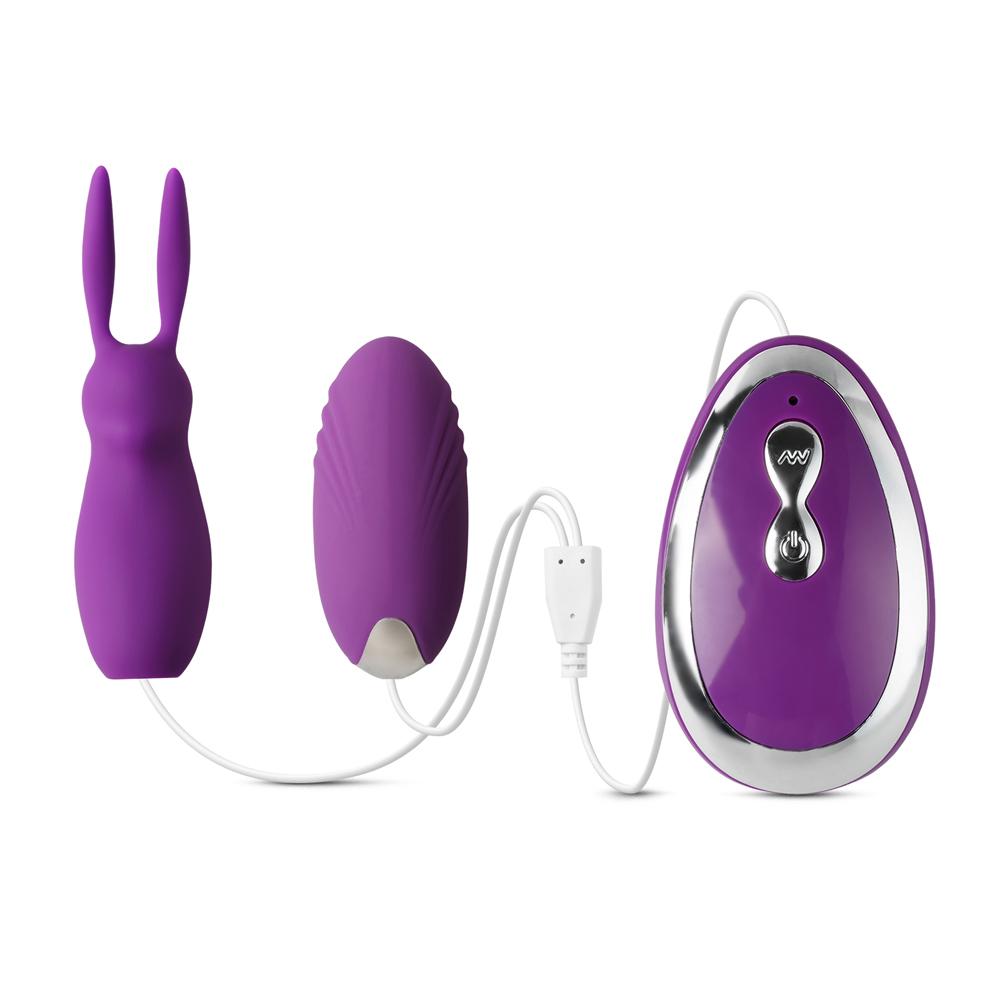 Purple Color Silicone 20 Speeds Vibrating Rabbit and Egg