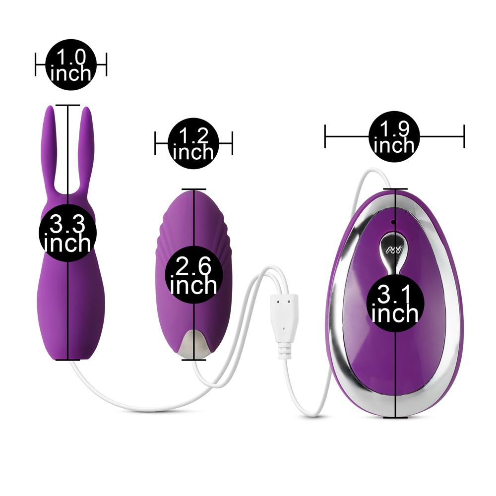 Purple Color Silicone 20 Speeds Vibrating Rabbit and Egg