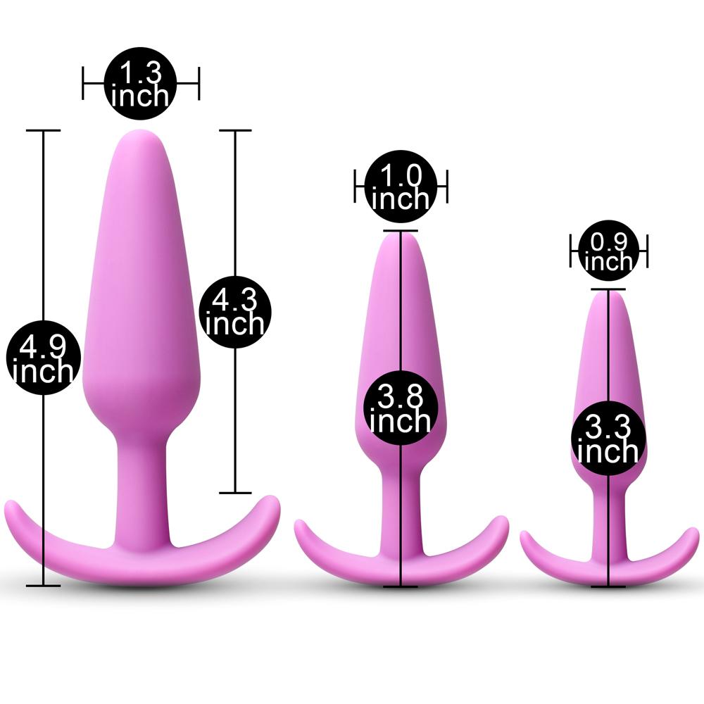 Purple Color Silicone Butt Plug Set