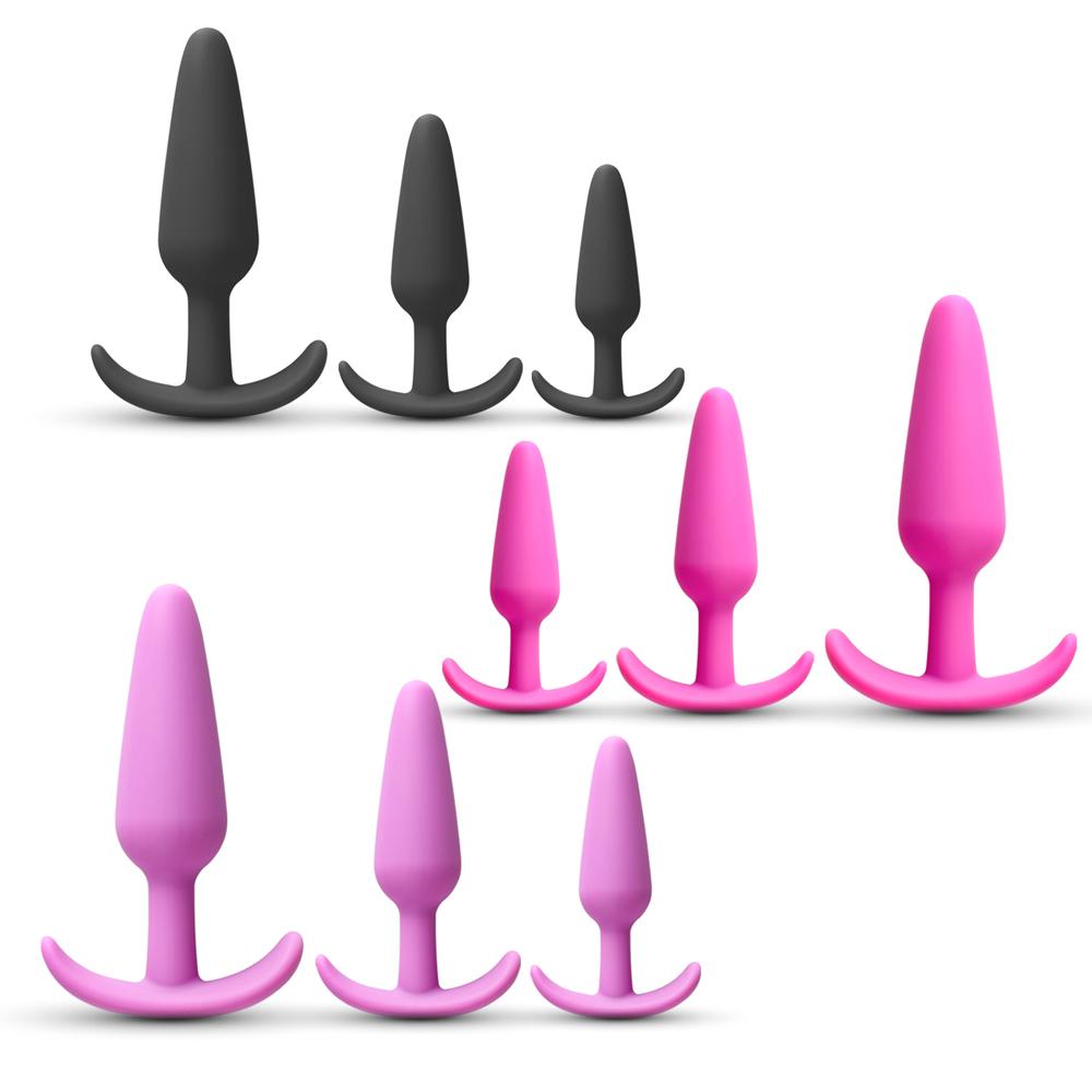 Purple Color Silicone Butt Plug Set