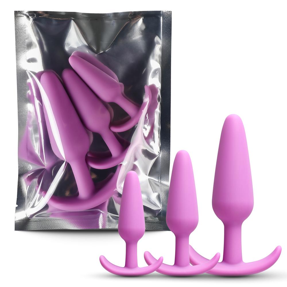 Purple Color Silicone Butt Plug Set