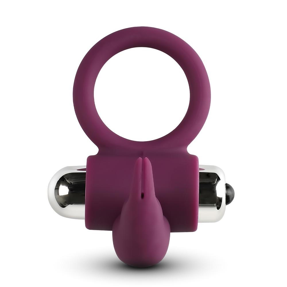 Purple Color Silicone Rabbit Vibrating Cock Ring