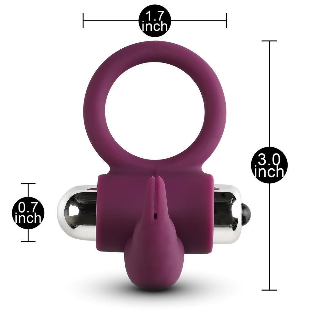 Purple Color Silicone Rabbit Vibrating Cock Ring