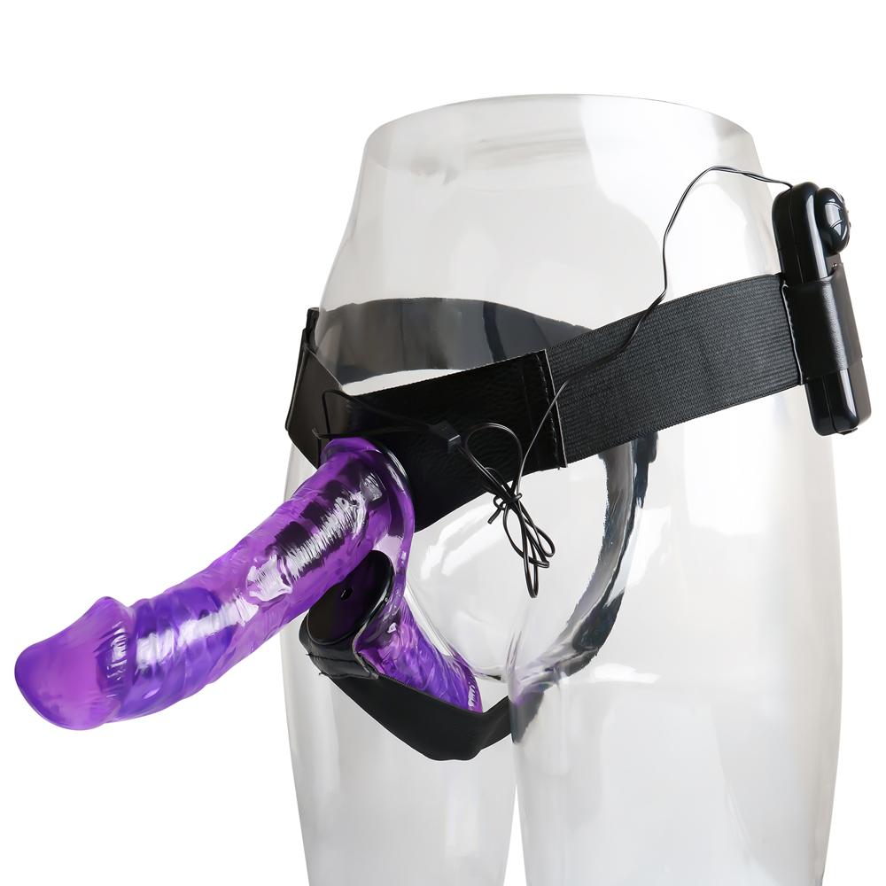 Purple Color Strap On with Double Vibrating Dildos ( Dual Motors )