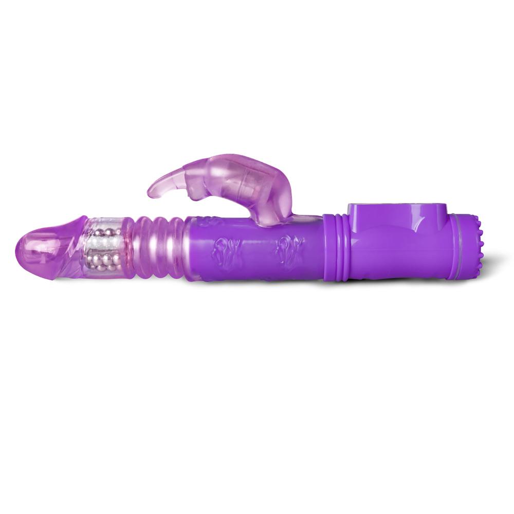 Purple Color Thrusting Rabbit Pearls Vibrator