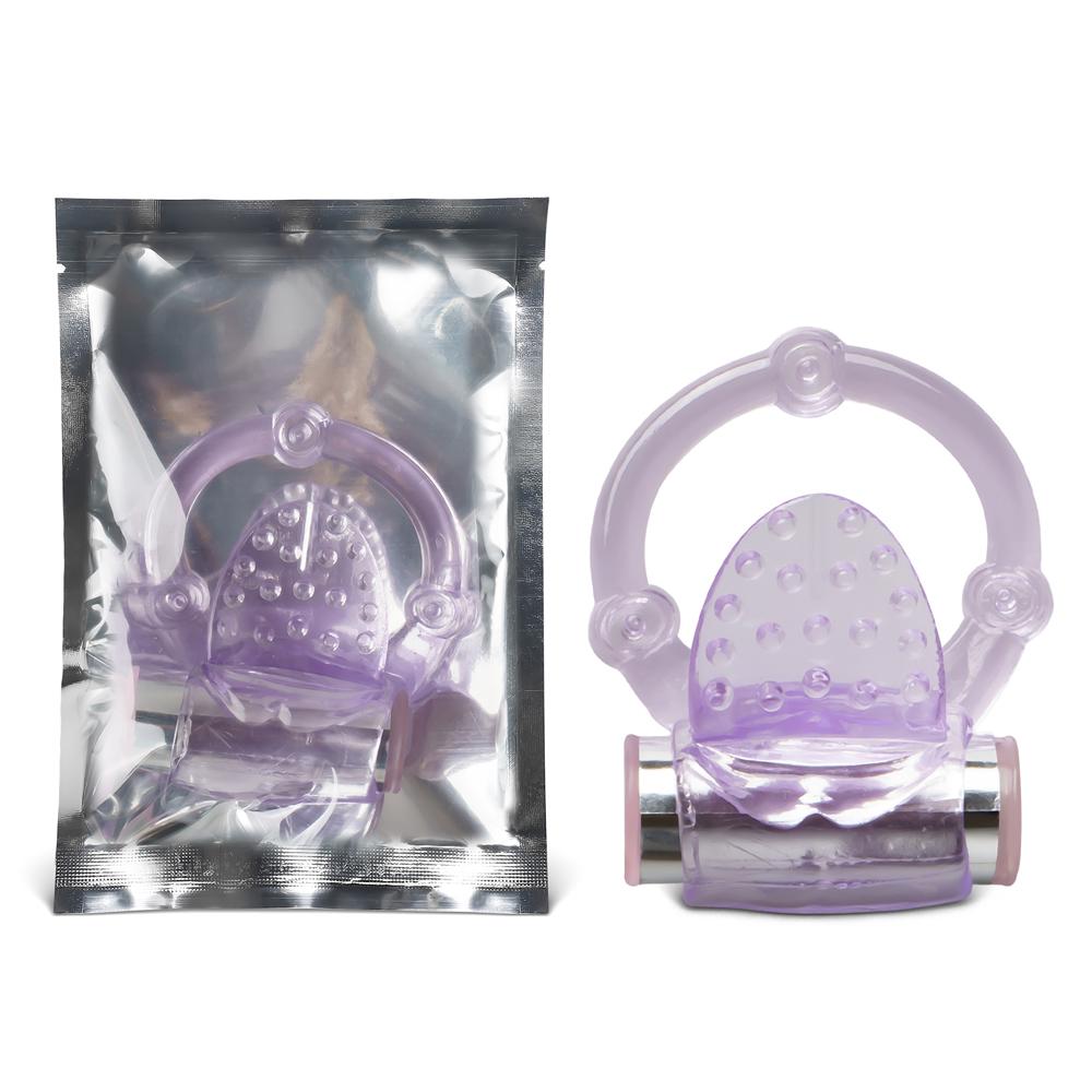 Purple Color Tongue Vibrating Cock Ring