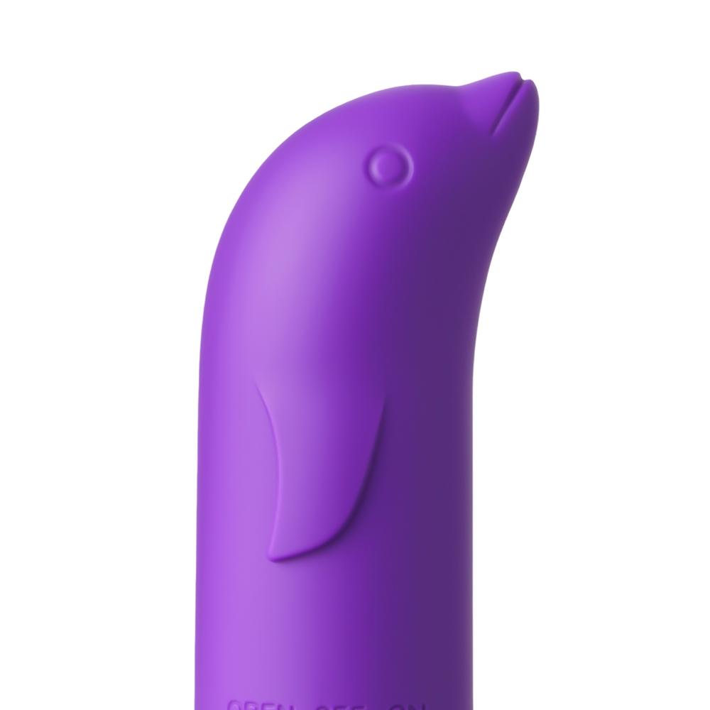 Purple Dolphin-Shaped Single-Speed Battery-Operated Vibrating Egg (Foil Bag)