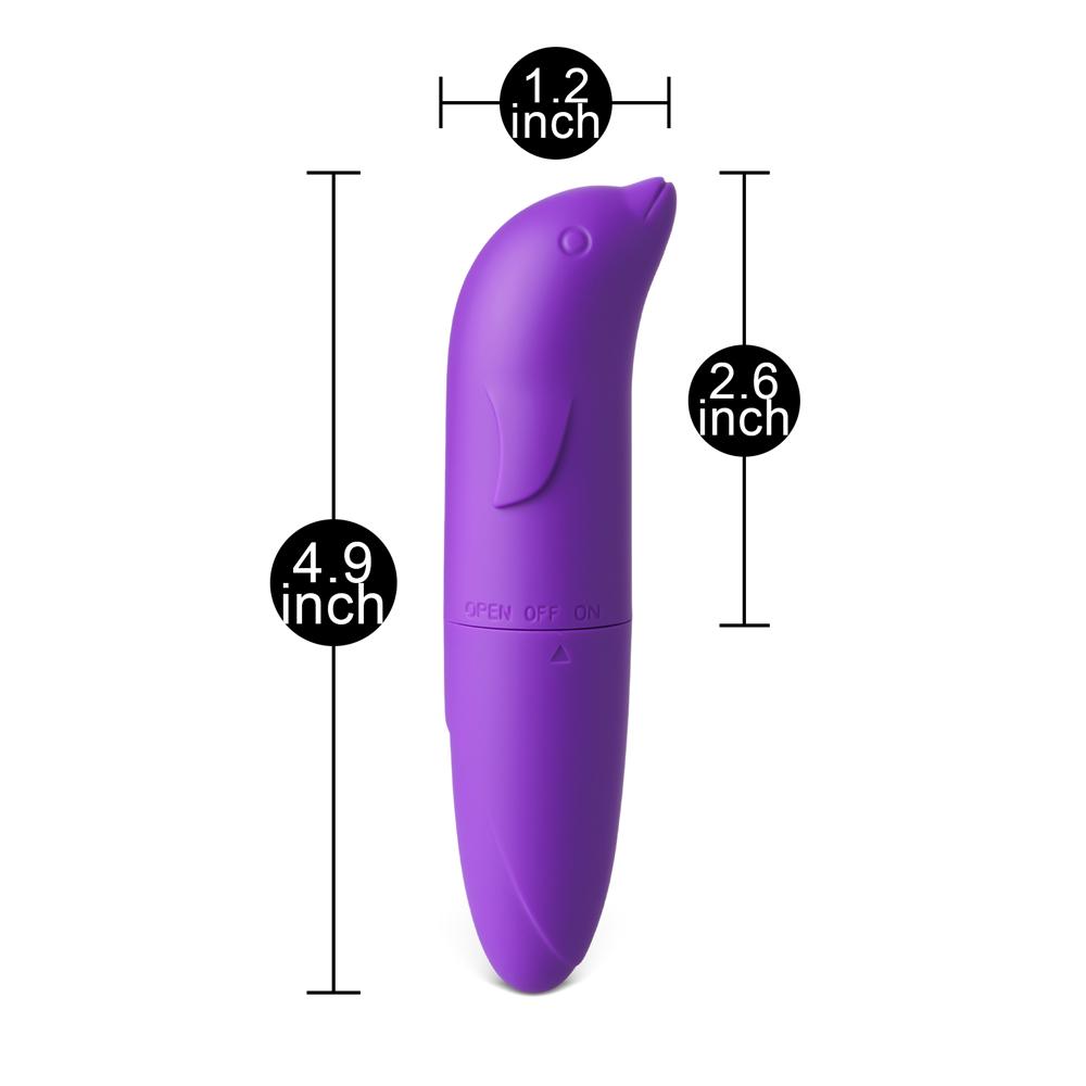 Purple Dolphin-Shaped Single-Speed Battery-Operated Vibrating Egg (Foil Bag)