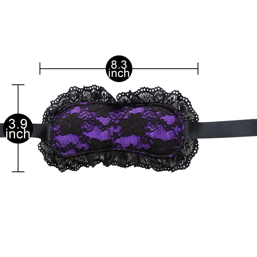 Purple Lace Mask and Wrist Restraint Set