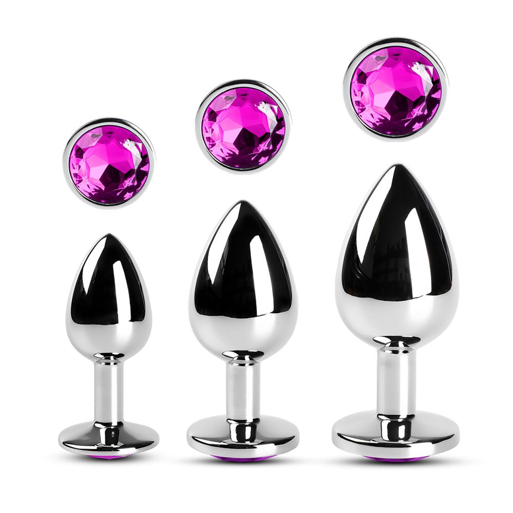 Purple Large Metallic Anal Plug