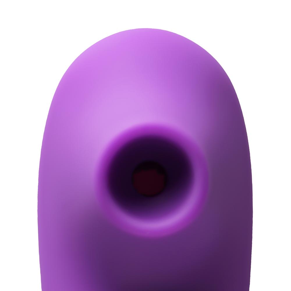 Purple Sucking Massager with Plated Accent - 5-Speed, Medical Grade Silicone, Waterproof, Rechargeable