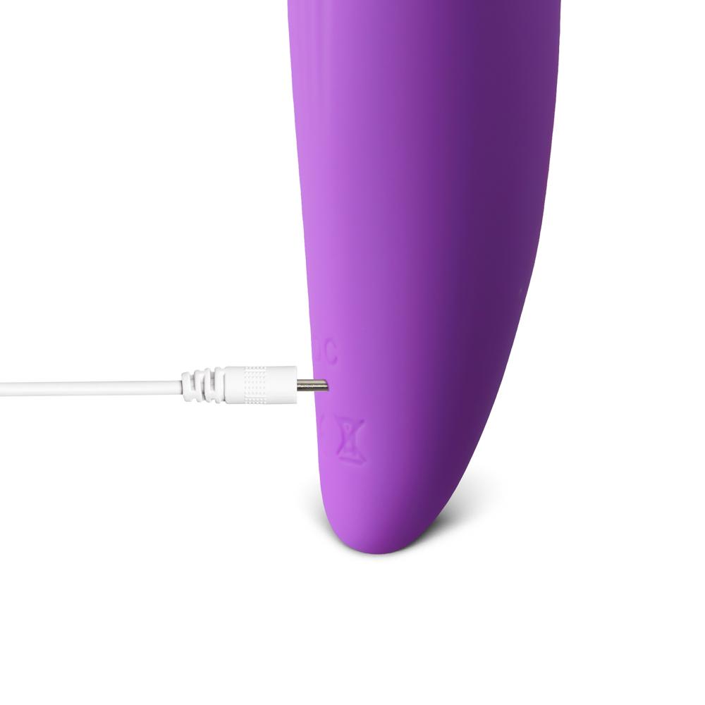 Purple Sucking Massager with Plated Accent - 5-Speed, Medical Grade Silicone, Waterproof, Rechargeable