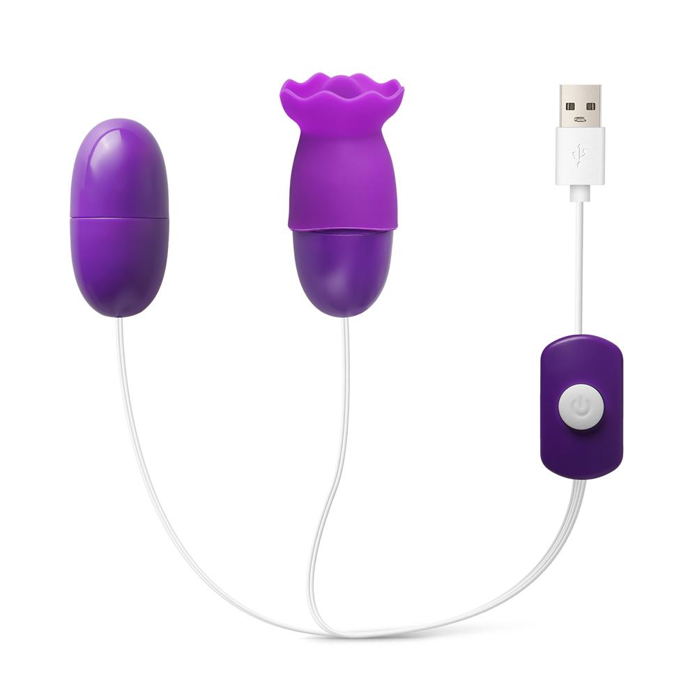 Purple USB-Powered Vibrating & Tongue-Licking Egg (Foil Bag)