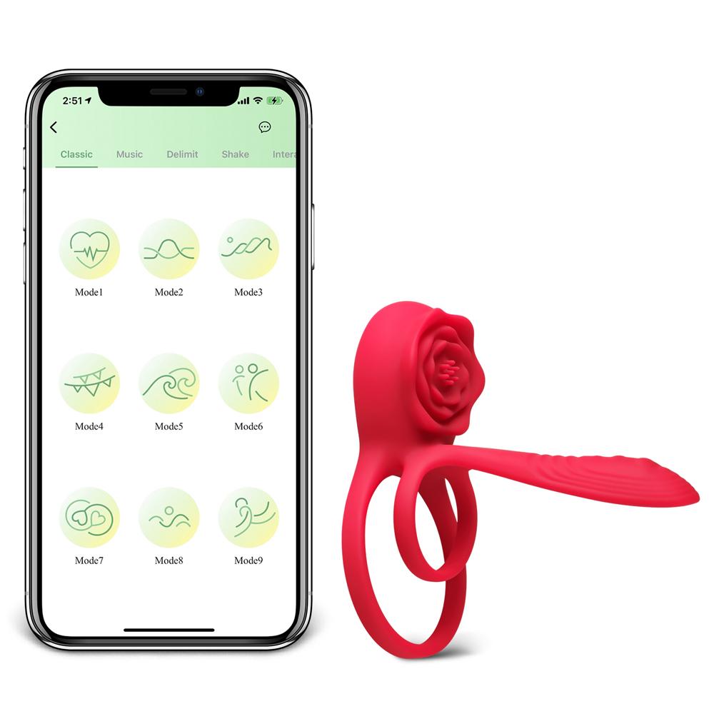 Red 10-Speed App-Controlled Vibrating Cock Ring