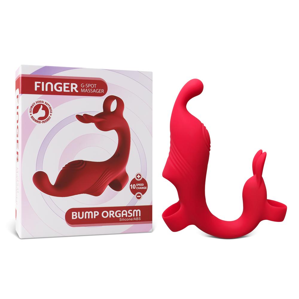 Red 10-Speed Finger Vibrator with USB Magnetic Charging