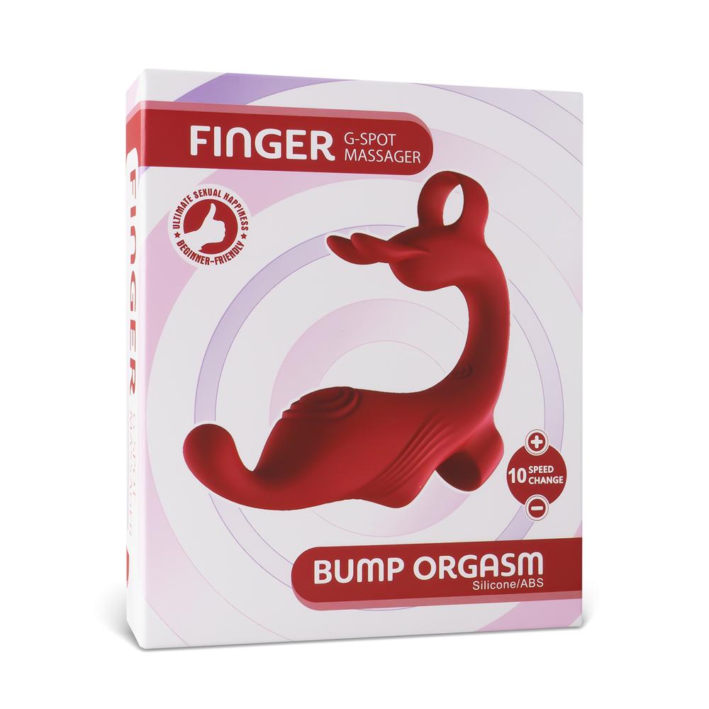 Red 10-Speed Finger Vibrator with USB Magnetic Charging