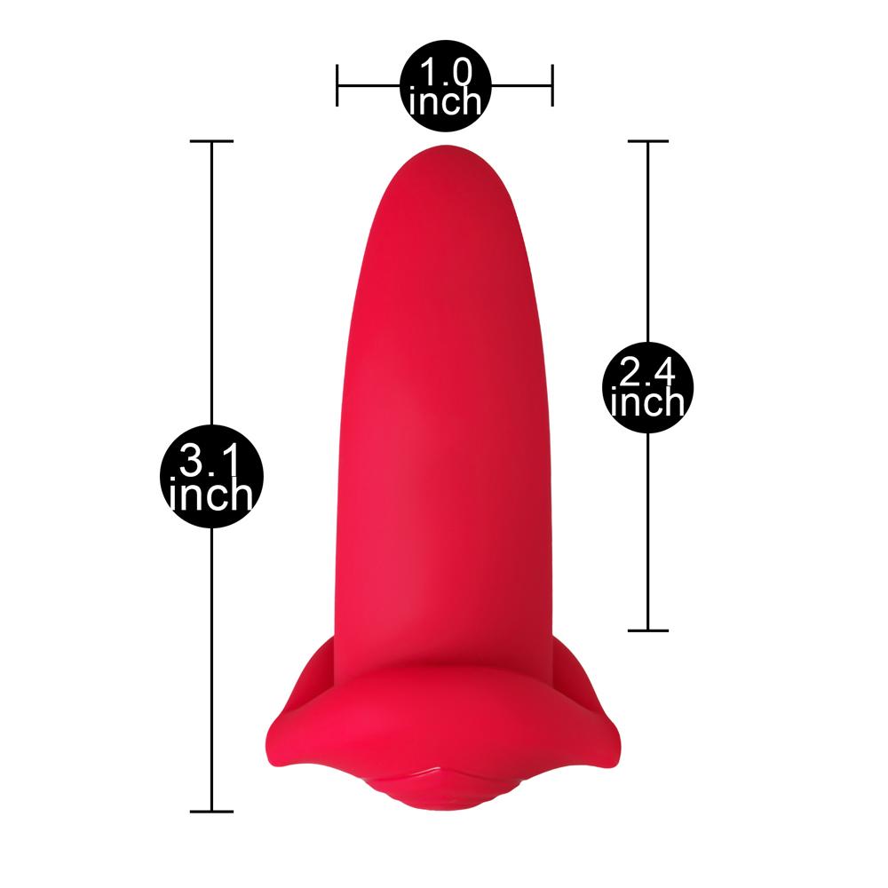 Red 10-Speed Mini Vibrating Tongue with Remote