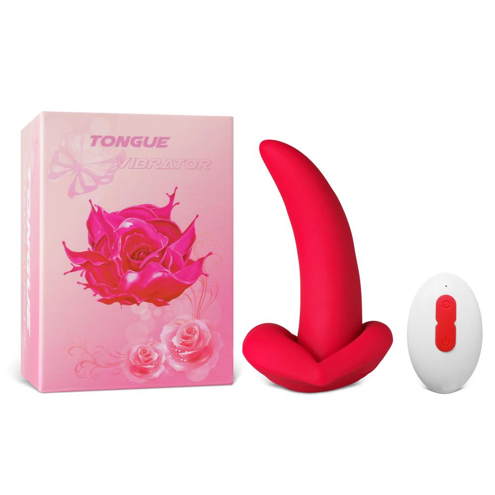 Red 10-Speed Mini Vibrating Tongue with Remote