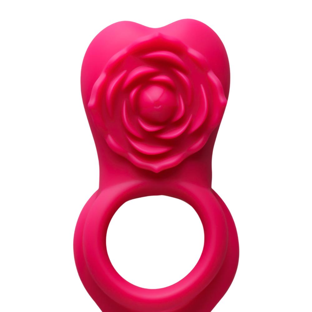 Red 10-Speed Rechargeable Vibrating Cock Ring with Remote Control