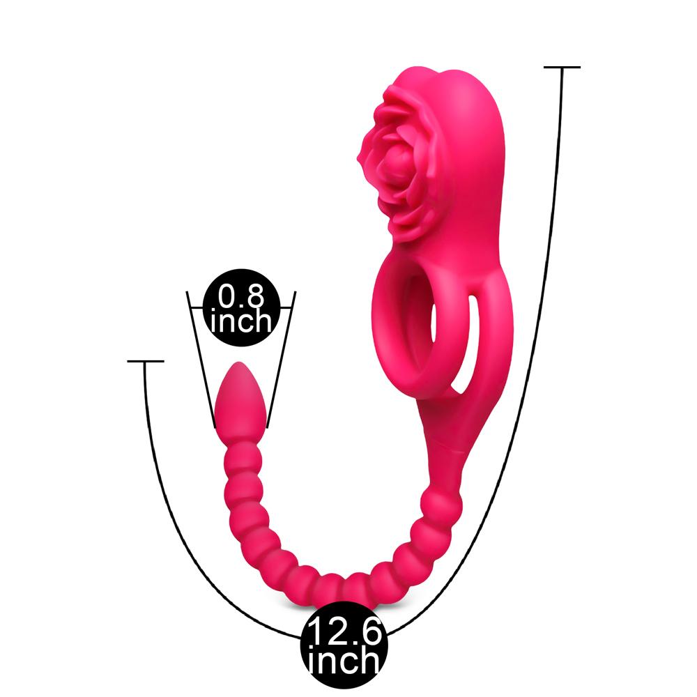 Red 10-Speed Rechargeable Vibrating Cock Ring with Remote Control