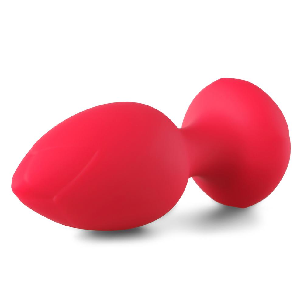 Red 10-Speed Rechargeable Waterproof Vibrating Butt Plug with Remote Control