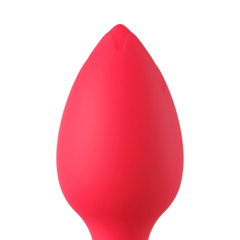 Red 10-Speed Rechargeable Waterproof Vibrating Butt Plug with Remote Control