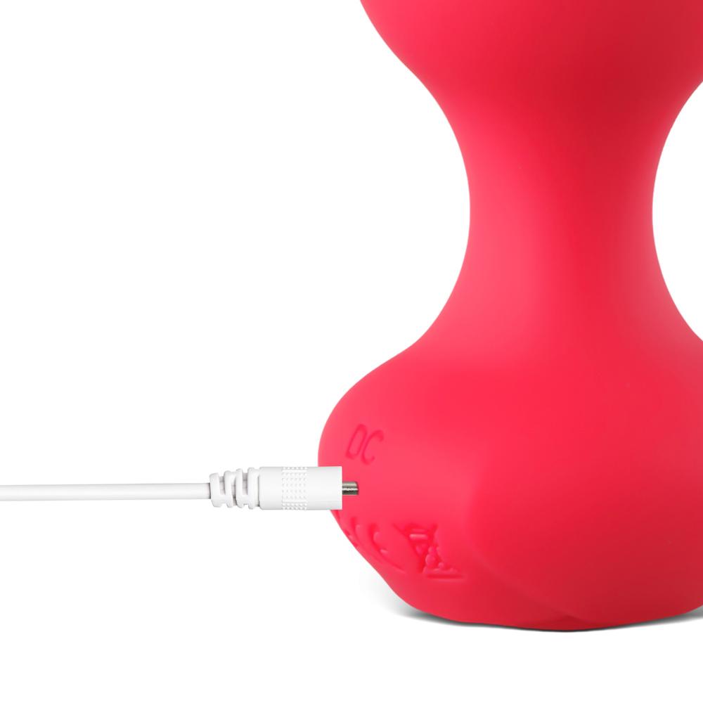 Red 10-Speed Rechargeable Waterproof Vibrating Butt Plug with Remote Control