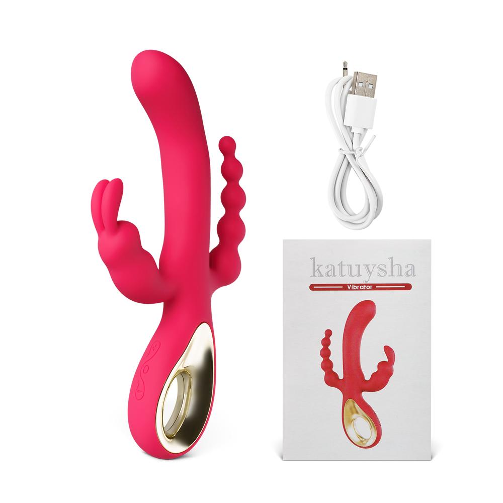 Red 10-Speed Waterproof Vibrating Silicone Vibrator - Rechargeable