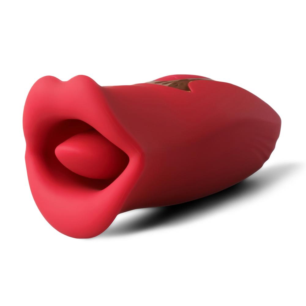 Red Color Big Mouth Stimulator with Licking Tongue