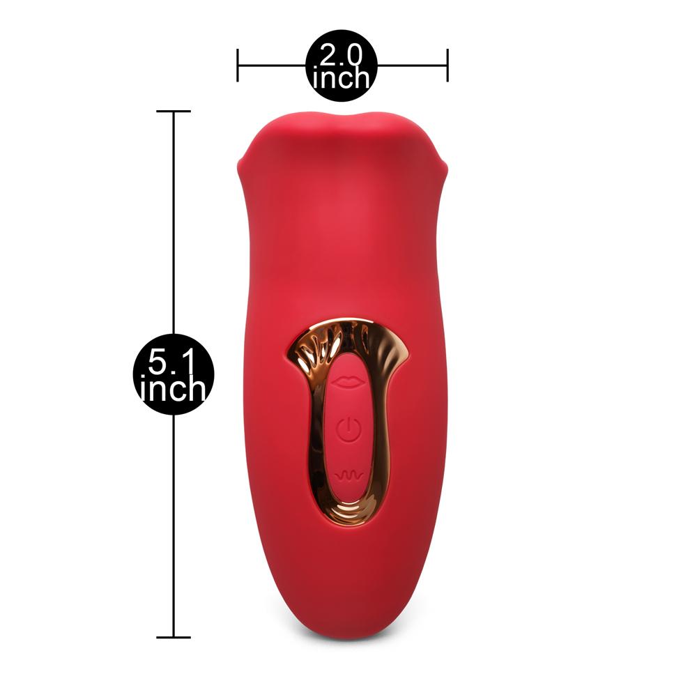 Red Color Big Mouth Stimulator with Licking Tongue