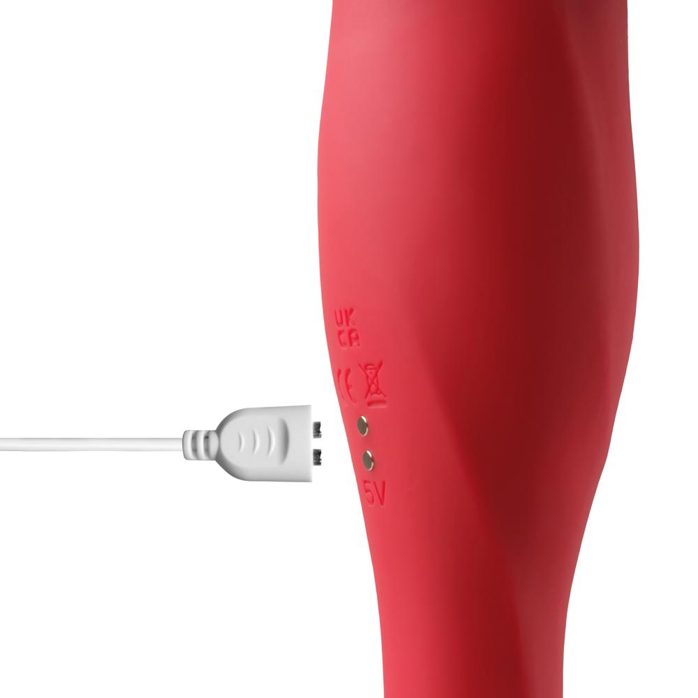 Red Color Big Mouth Stimulator with Licking Tongue with Vibrator