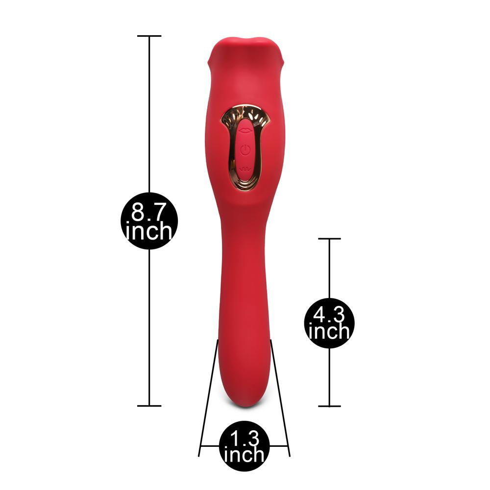 Red Color Big Mouth Stimulator with Licking Tongue with Vibrator