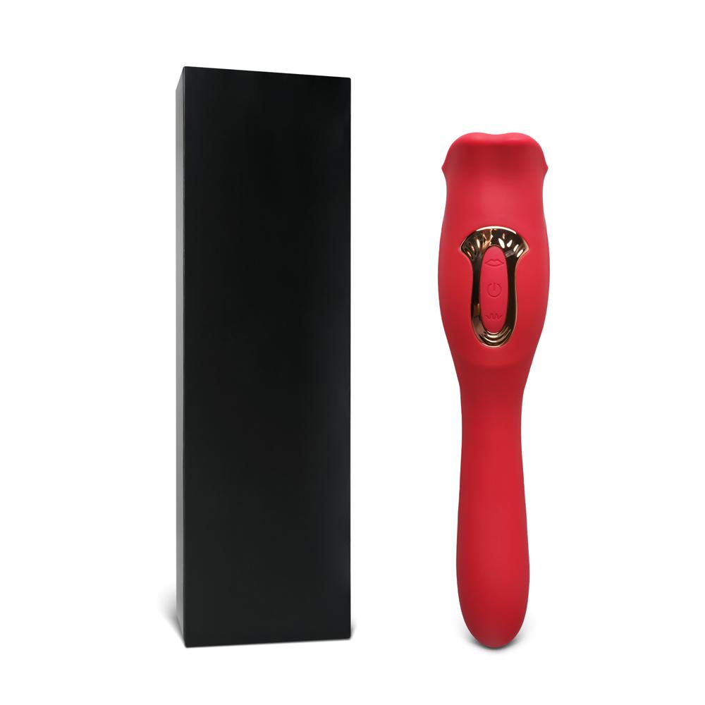 Red Color Big Mouth Stimulator with Licking Tongue with Vibrator