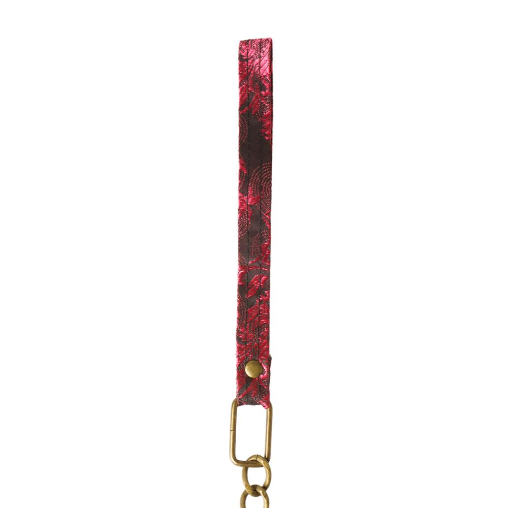 Red Color Bondage Collar with Silk Surface