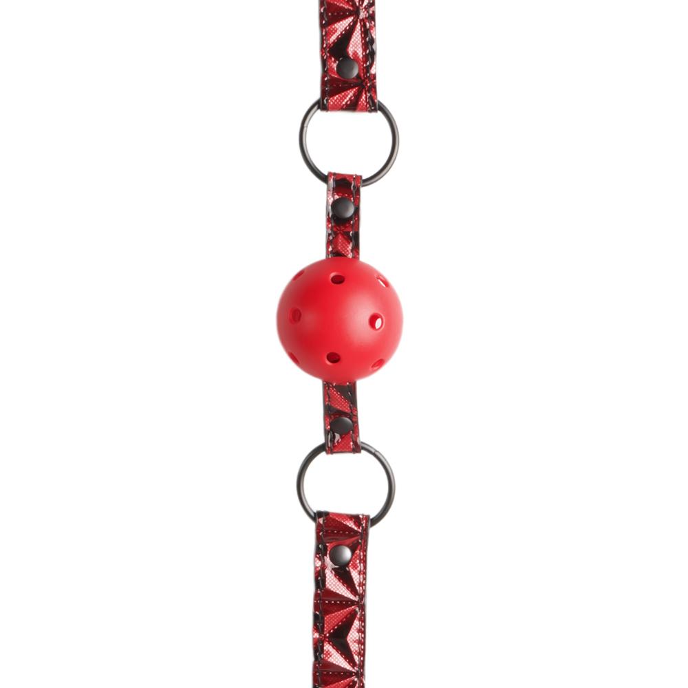 Red Color Embossed Ball Gag