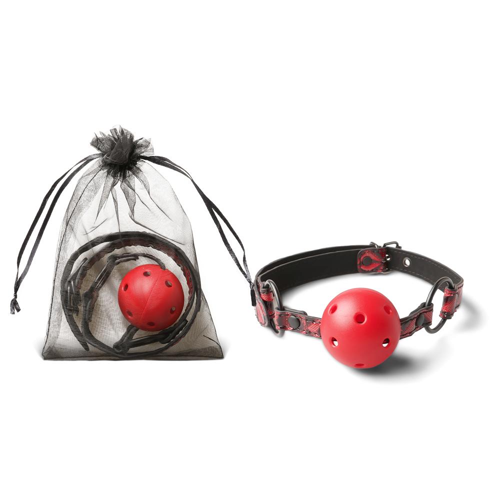 Red Color Embossed Ball Gag