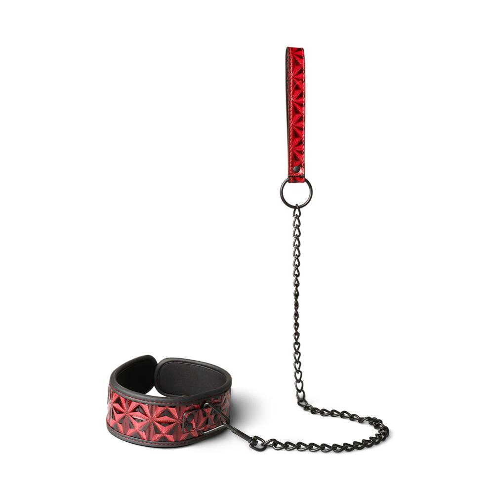 Red Color Embossed Bondage Collar