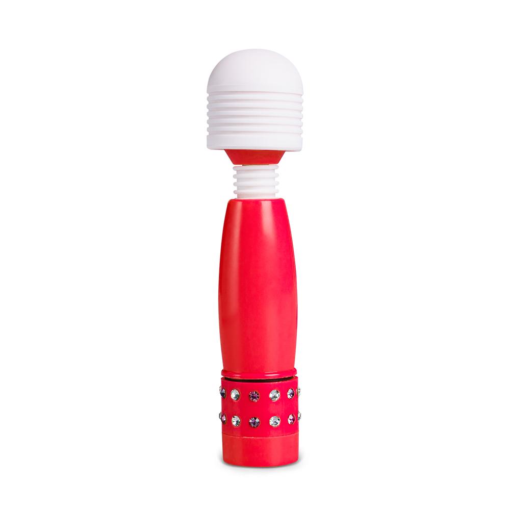 Red Color Mini Wand Vibrator with Diamonds