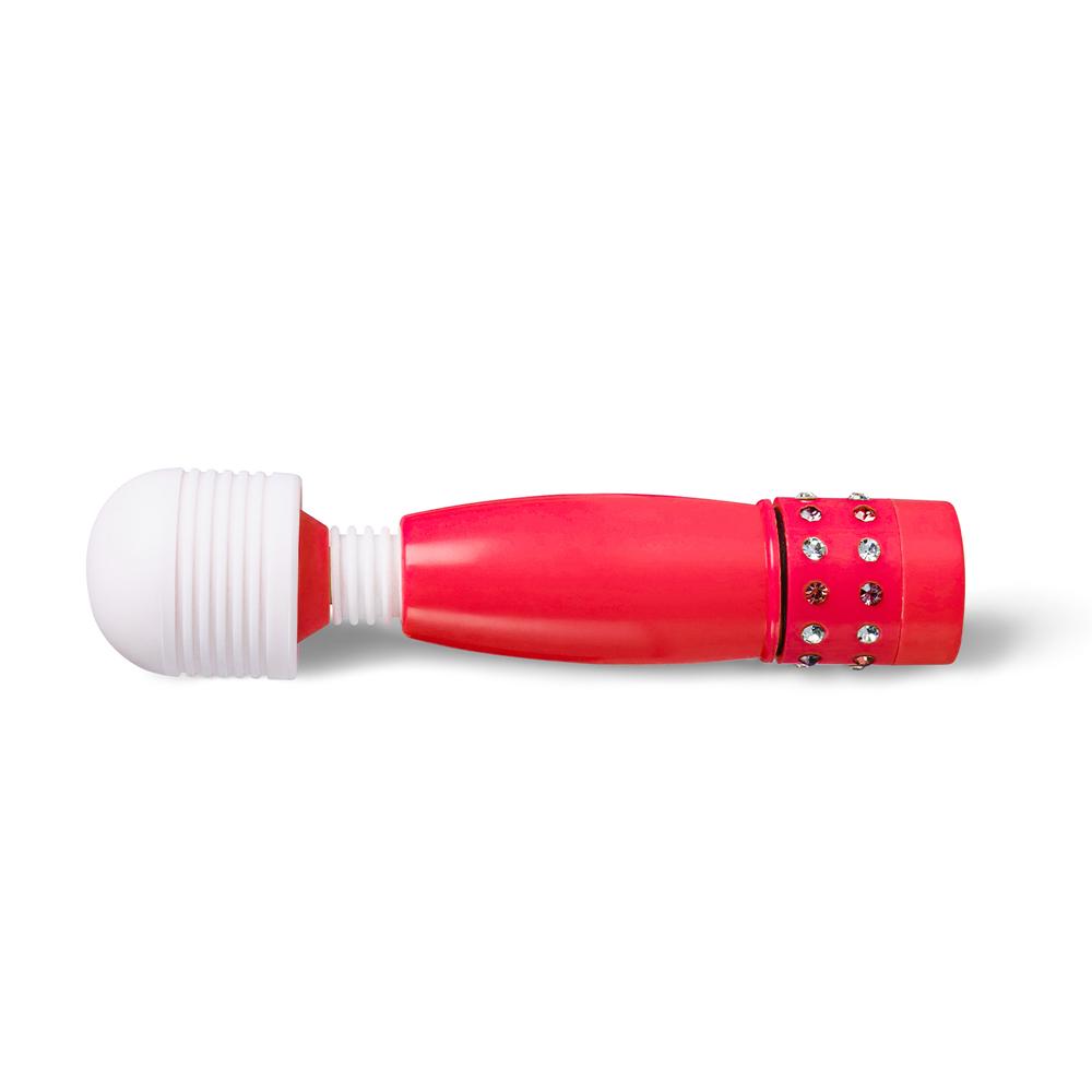 Red Color Mini Wand Vibrator with Diamonds