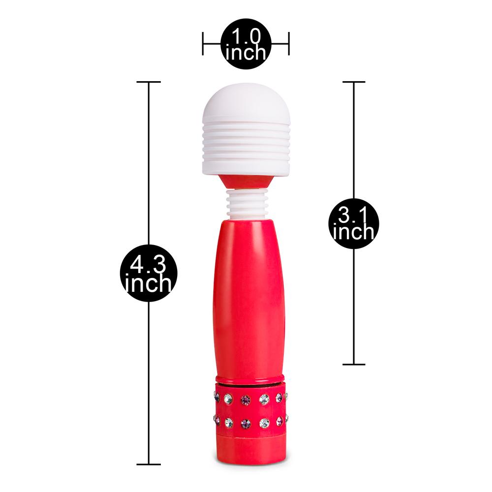 Red Color Mini Wand Vibrator with Diamonds