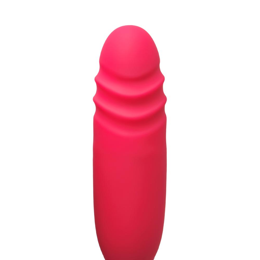 Red Color Silicone Clitoral Rose Vibrator with Thrusting Vibrator