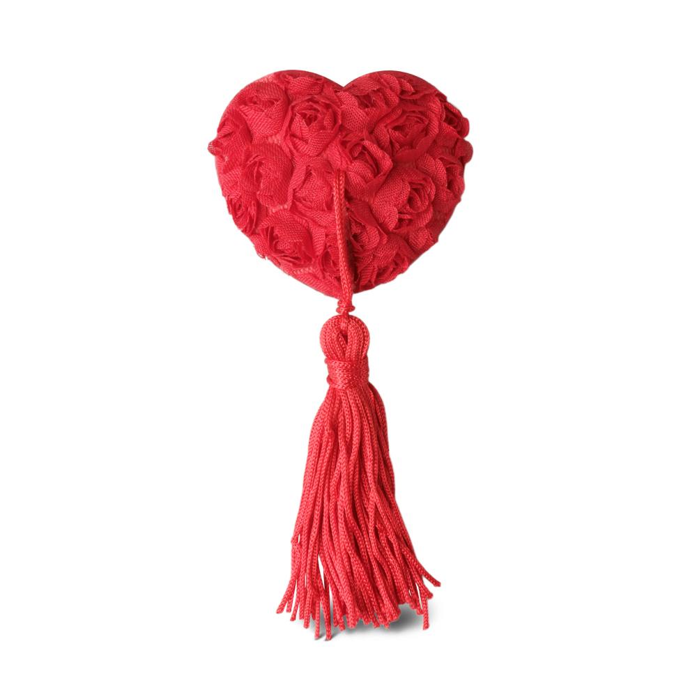 Red Lace Rose Nipple Tassels