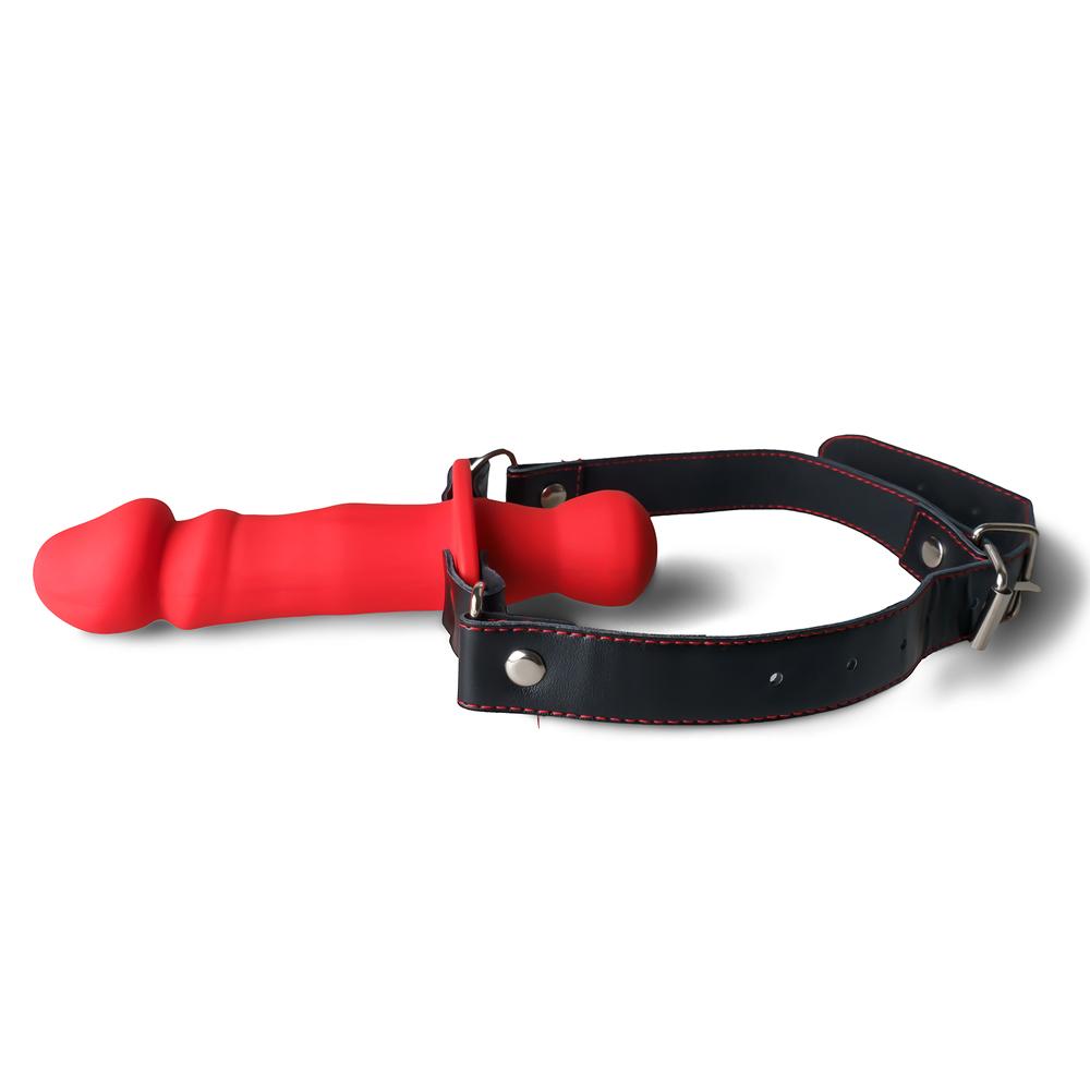 Red Silicone Ball Gag with 11 CM Dildo