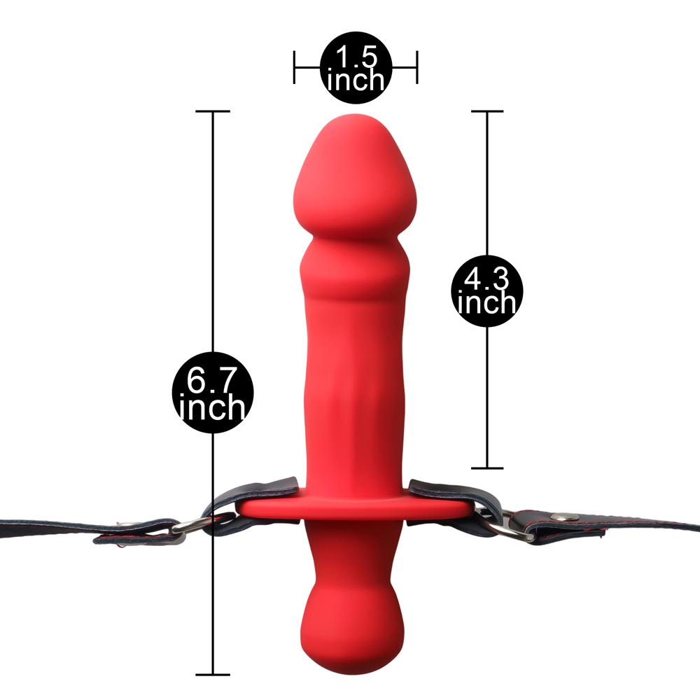 Red Silicone Ball Gag with 11 CM Dildo