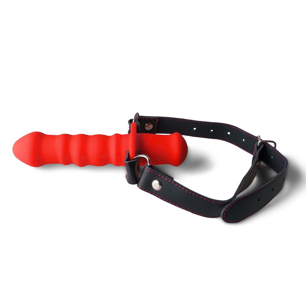 Red Silicone Ball Gag with 11 CM Dildo