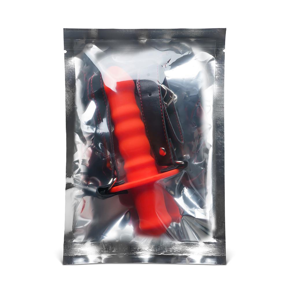 Red Silicone Ball Gag with 11 CM Dildo