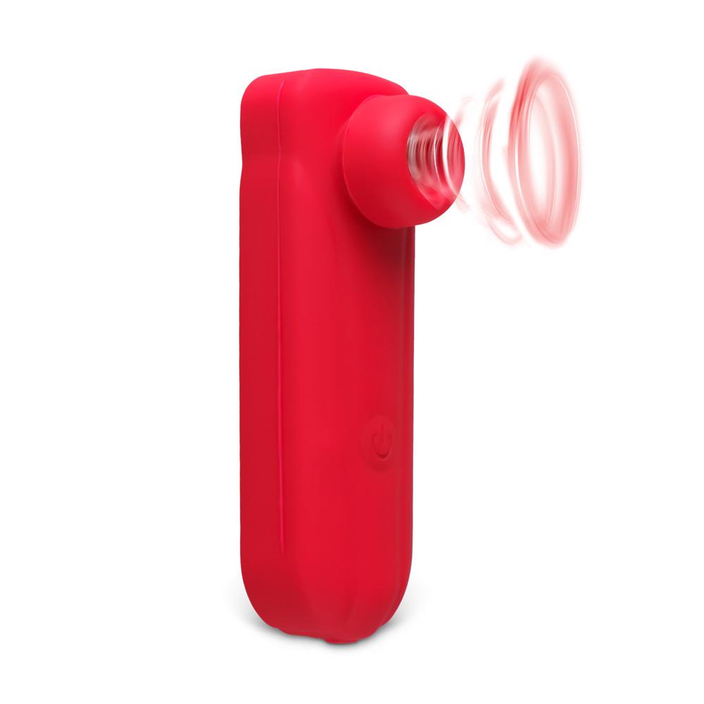 Red Sucking Massager with 12-Speed, Medical Grade Silicone, Waterproof, Plug-In Rechargeable