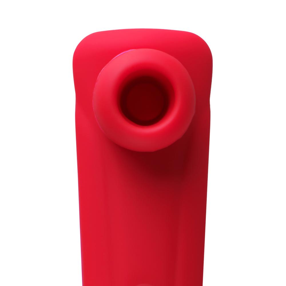 Red Sucking Massager with 12-Speed, Medical Grade Silicone, Waterproof, Plug-In Rechargeable