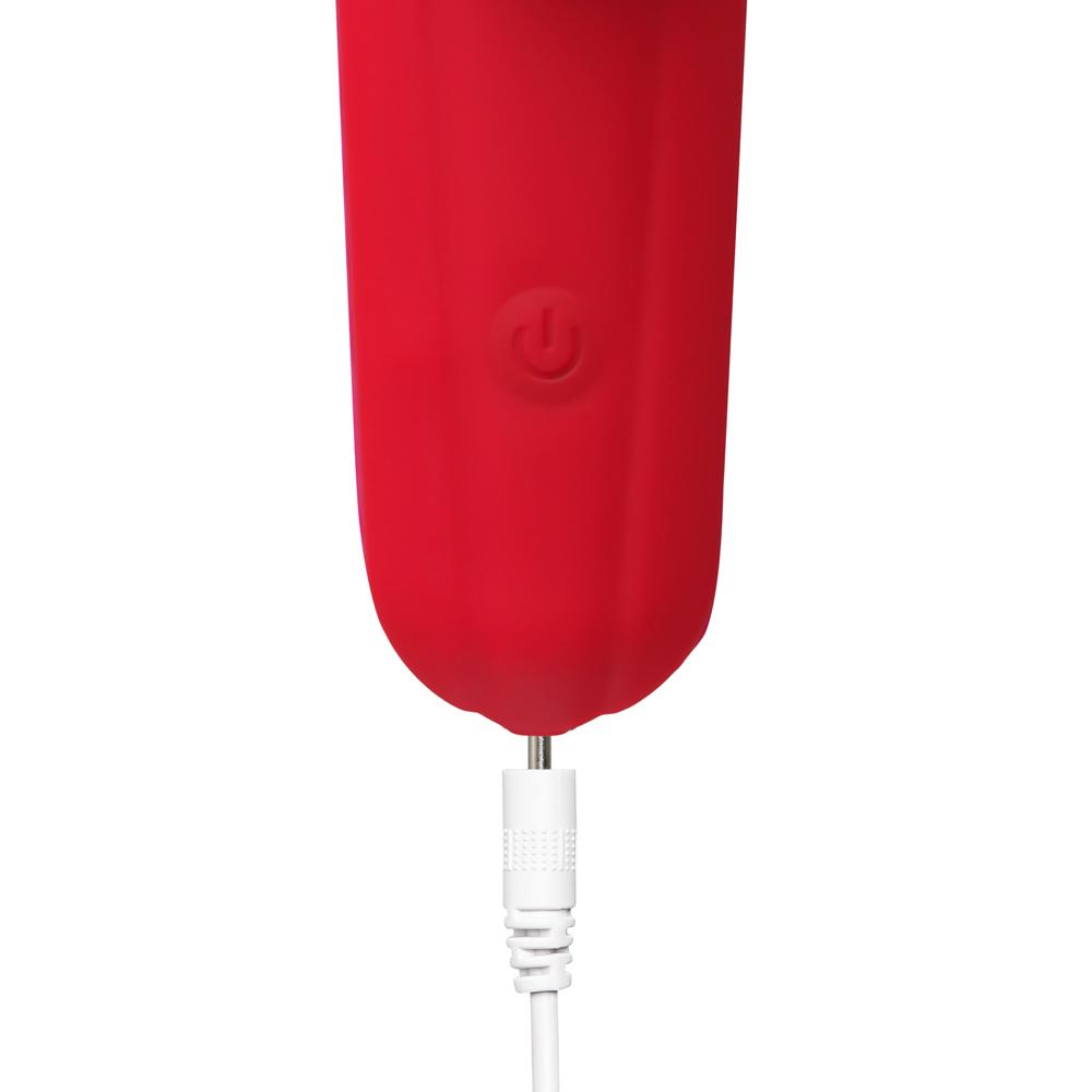 Red Sucking Massager with 12-Speed, Medical Grade Silicone, Waterproof, Plug-In Rechargeable