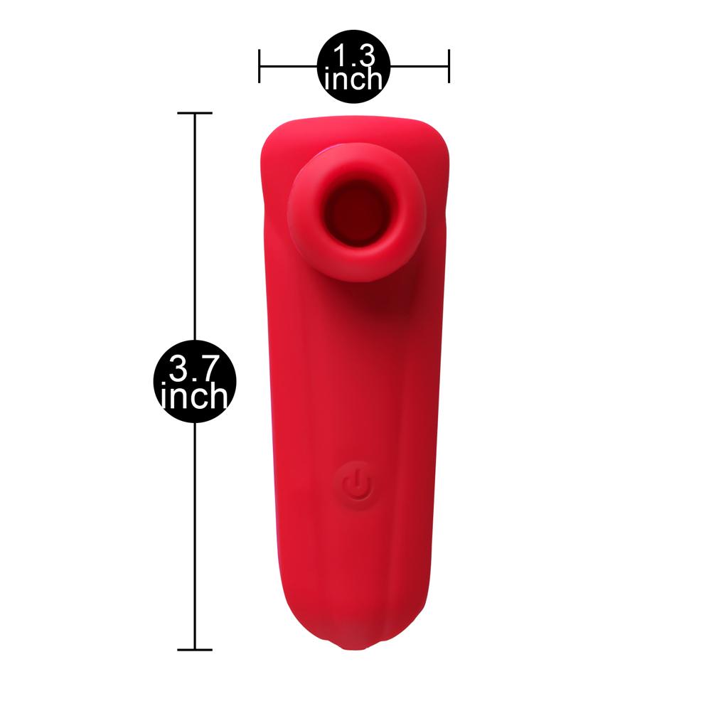 Red Sucking Massager with 12-Speed, Medical Grade Silicone, Waterproof, Plug-In Rechargeable